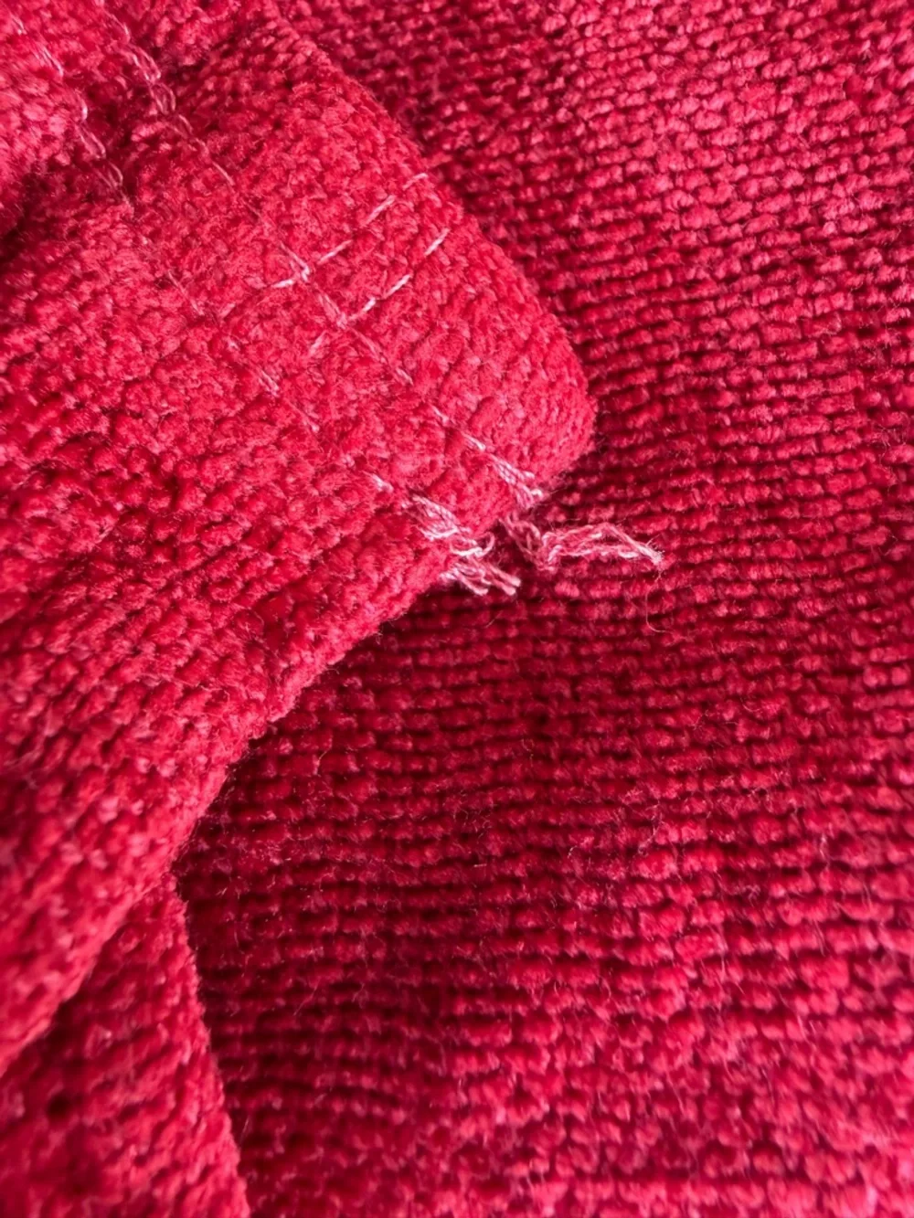 Vintage Ralph Lauren Blue Label Chenille Blanket Crimson Red Queen USA GUC